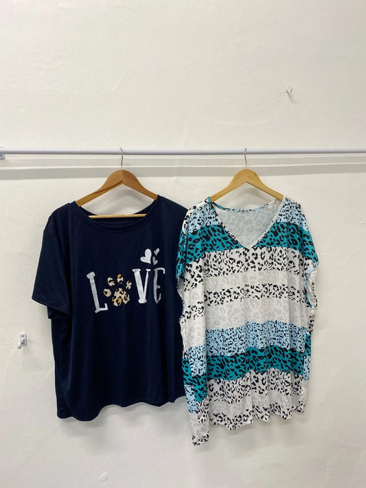 Fabulous duo of Leopard animal print tops Uk3XL Shein #9 Rg021