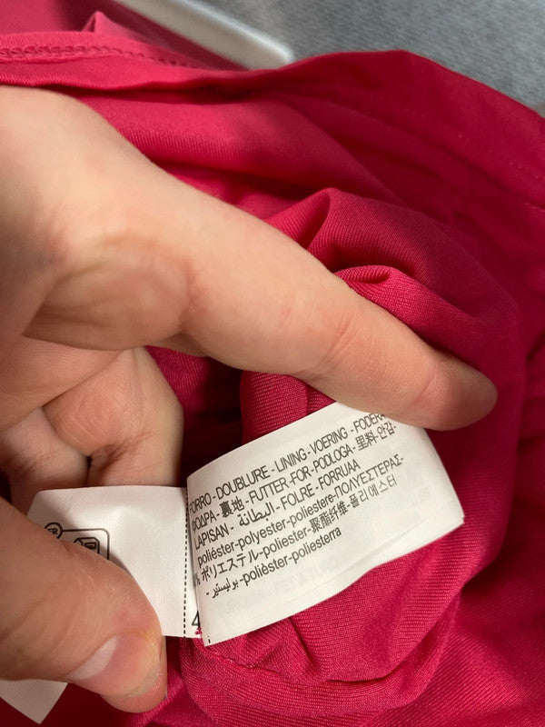 Zara Gorgeous Hot Pink Ruched Side Midaxi Dress Size M KS002