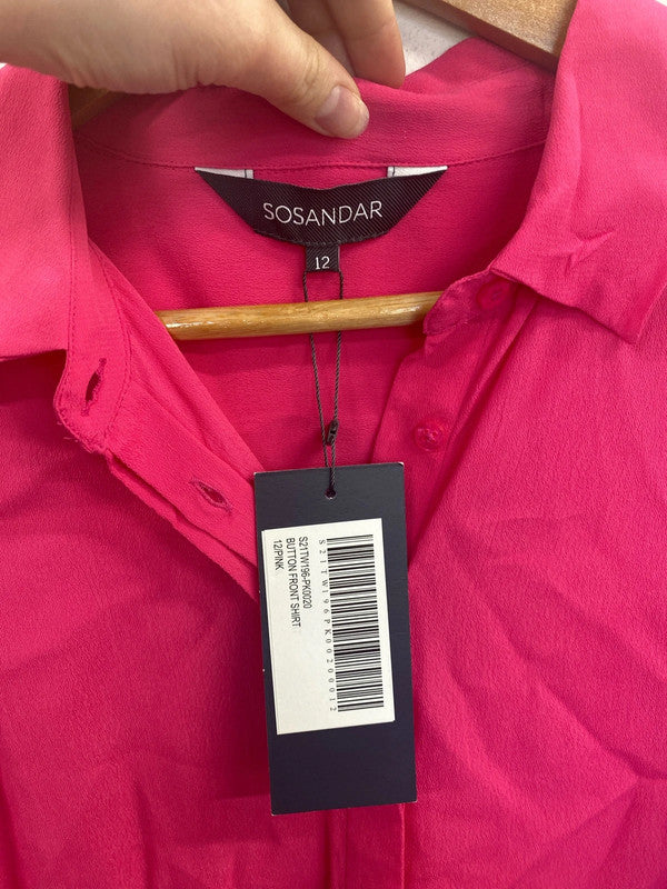 Sosandar Fabulous Hot Pink Button Up Shirt UK 12 AO001