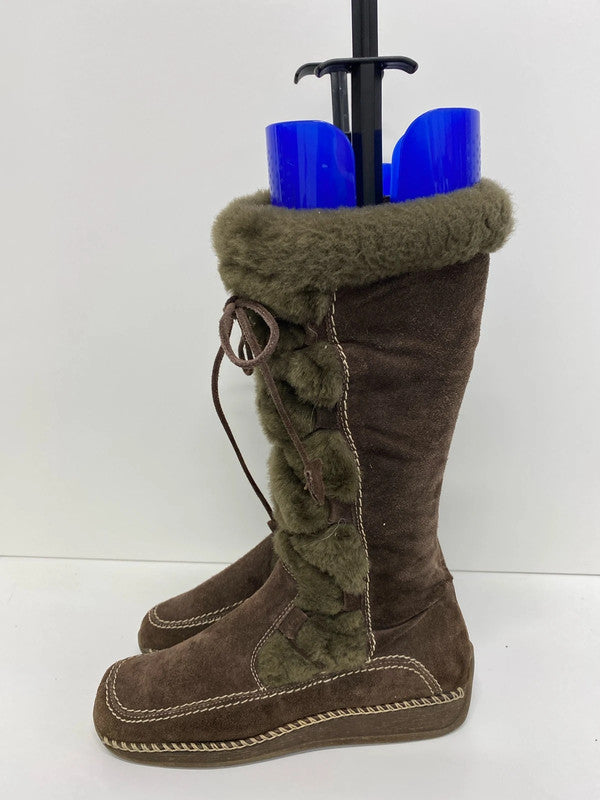Fabulous Next suede and fleece winter boots Uk4 brown KM004