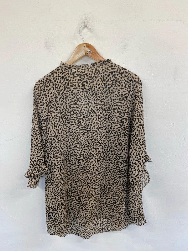 H&M Fabulous Leopard Print Maternity Blouse Size L MD002