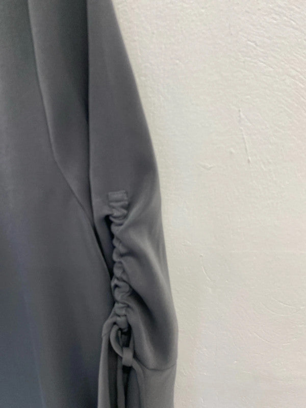 Fabulous Mint velvet soft Grey bell sleeve top Uk12 ruched SG090