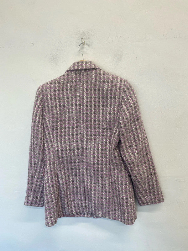 Lovely Primark purple white boucle blazer nwt UK 8 JM008