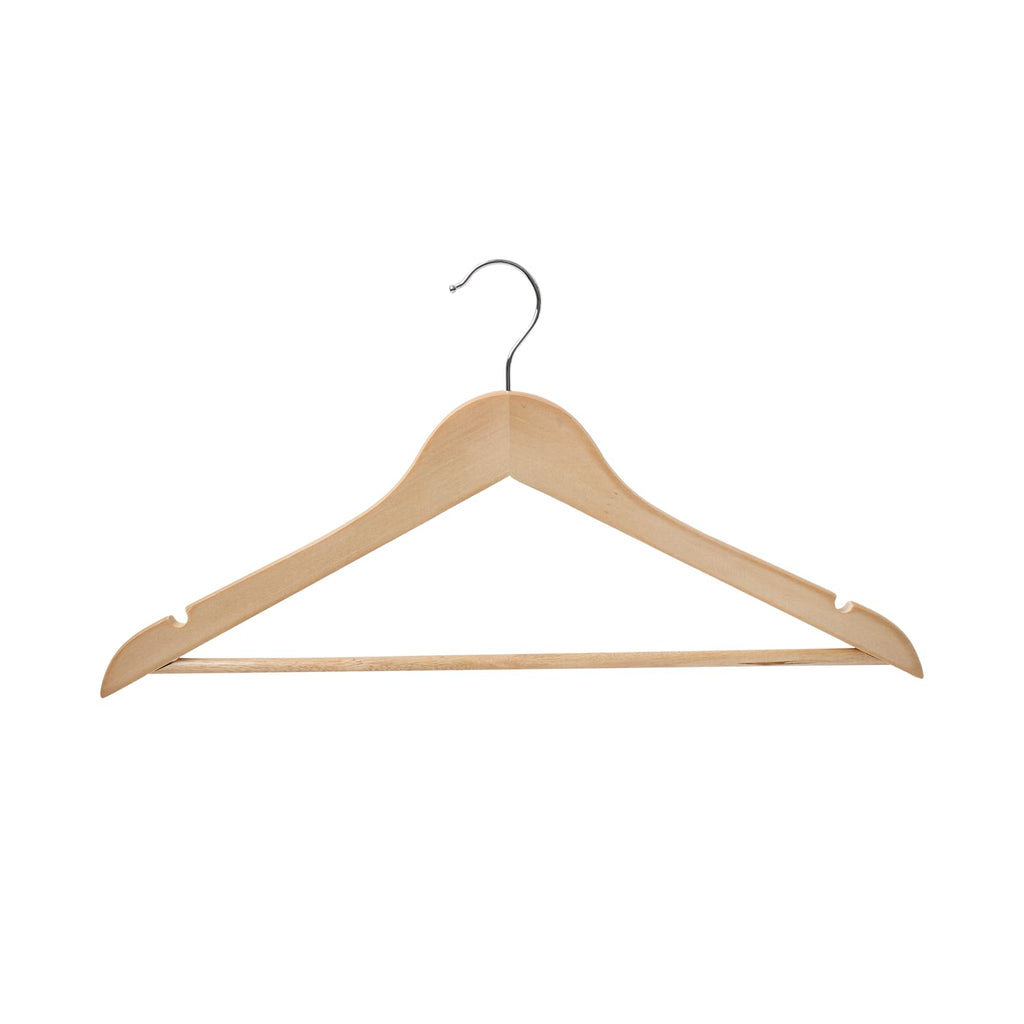 REQUISITE NEEDS Wooden Coat Hangers 40 Pack With 360 Degree Rotatory Hook Strong Shoulder Notches Wardrobe Wooden Garments Hangers Made By Natural Wood and Non-Slip Trouser bar (Pack of 40)