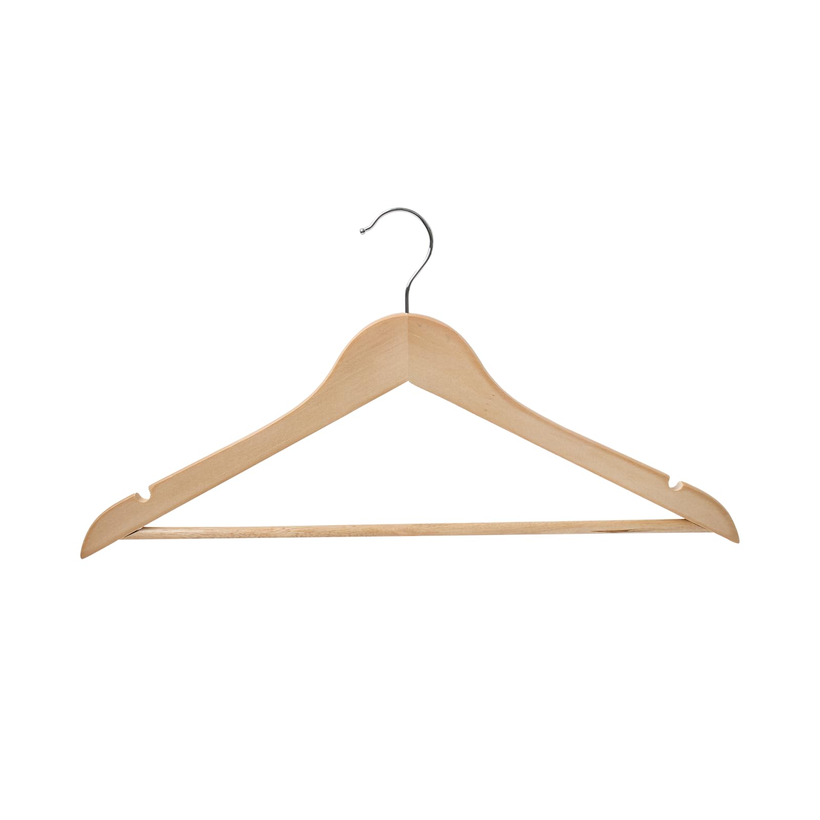 REQUISITE NEEDS Wooden Coat Hangers 40 Pack With 360 Degree Rotatory Hook Strong Shoulder Notches Wardrobe Wooden Garments Hangers Made By Natural Wood and Non-Slip Trouser bar (Pack of 40)