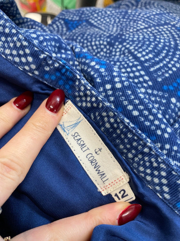 Lovely Seasalt Cornwall navy peacock lady tunic UK 12 MM005