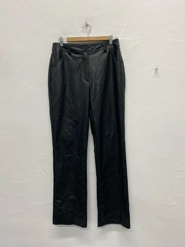Fabulous Topshop Faux Leather Uk12 wide leg trousers KS002