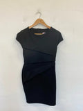 Jessica Wright Elegant Vicky Black Bodycon Asymmetric Midi Dress UK 14 GW001