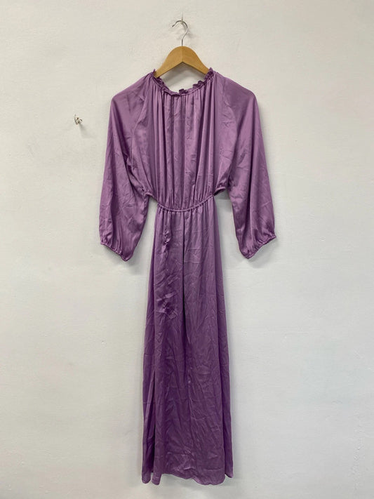 Zara Stunning Lilac Satin Maxi Dress Size M KS002