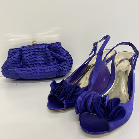 Monsoon Purple  Shoes/Heels & Clutch Bag. Special Occasions/Weddings UK5 LW005