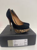 Stunning Kurt Geiger Eleanor suede Pumps UK6 Black PP546