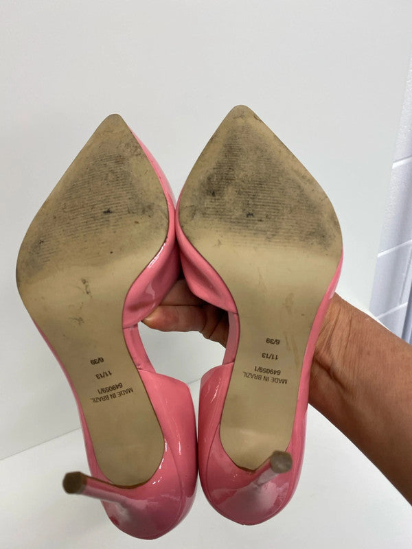 Fabulous Barbie Pink stiletto shoes UK6 faux patent leather KM004