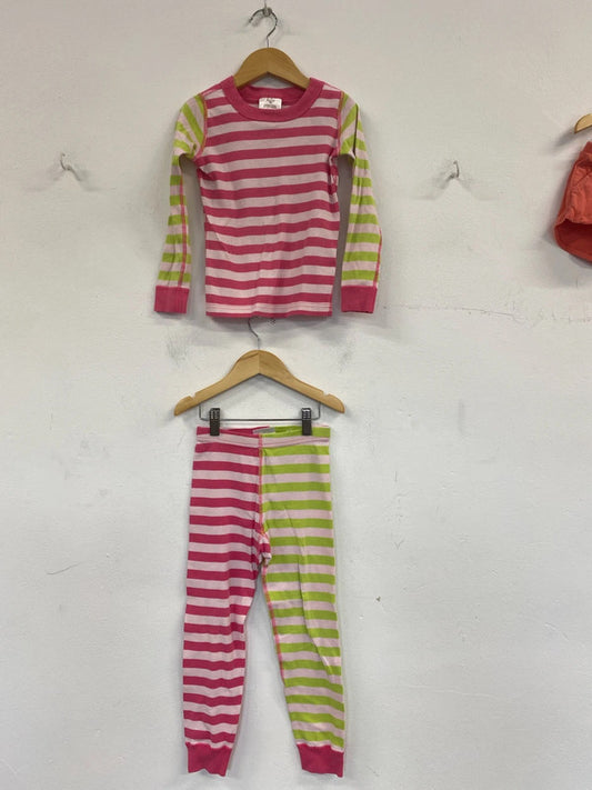Hanna Andersson Cute Pink & Green Stripe Cord 5 Years EL001