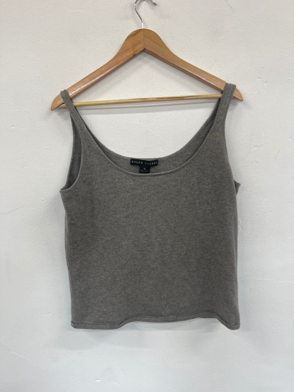 Stunning Ralph Lauren Pure Cashmere Tank Top UkXL Grey Cosy SO560