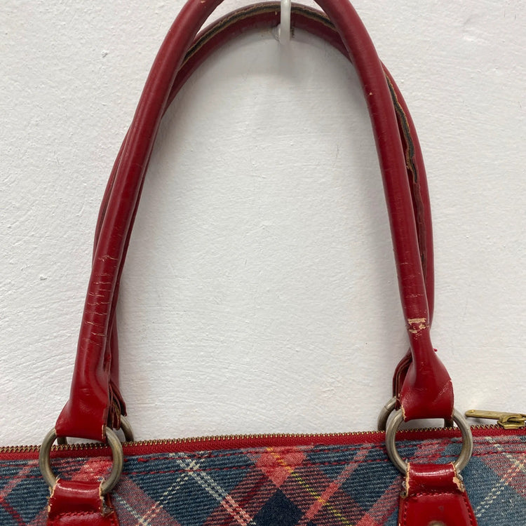 Ness Stylish Blue & Red Tartan Tweed Tote Bag NC001