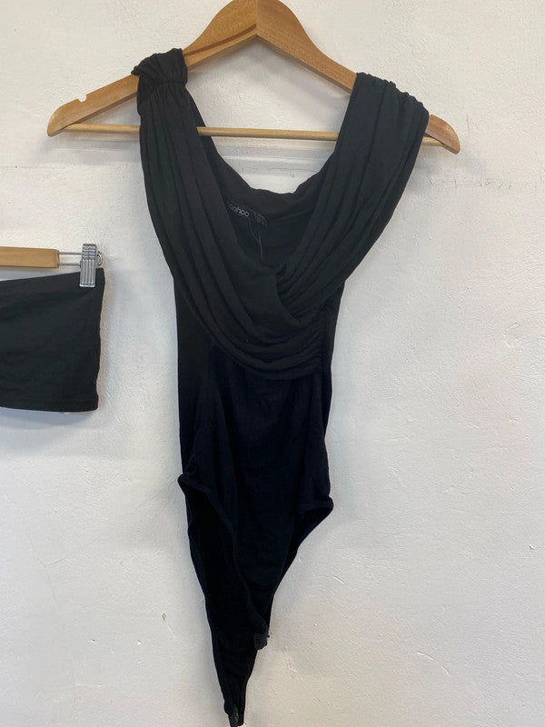 Boohoo New Look Shein Chic Black Tops Trio UK 8-10 #22 LK009