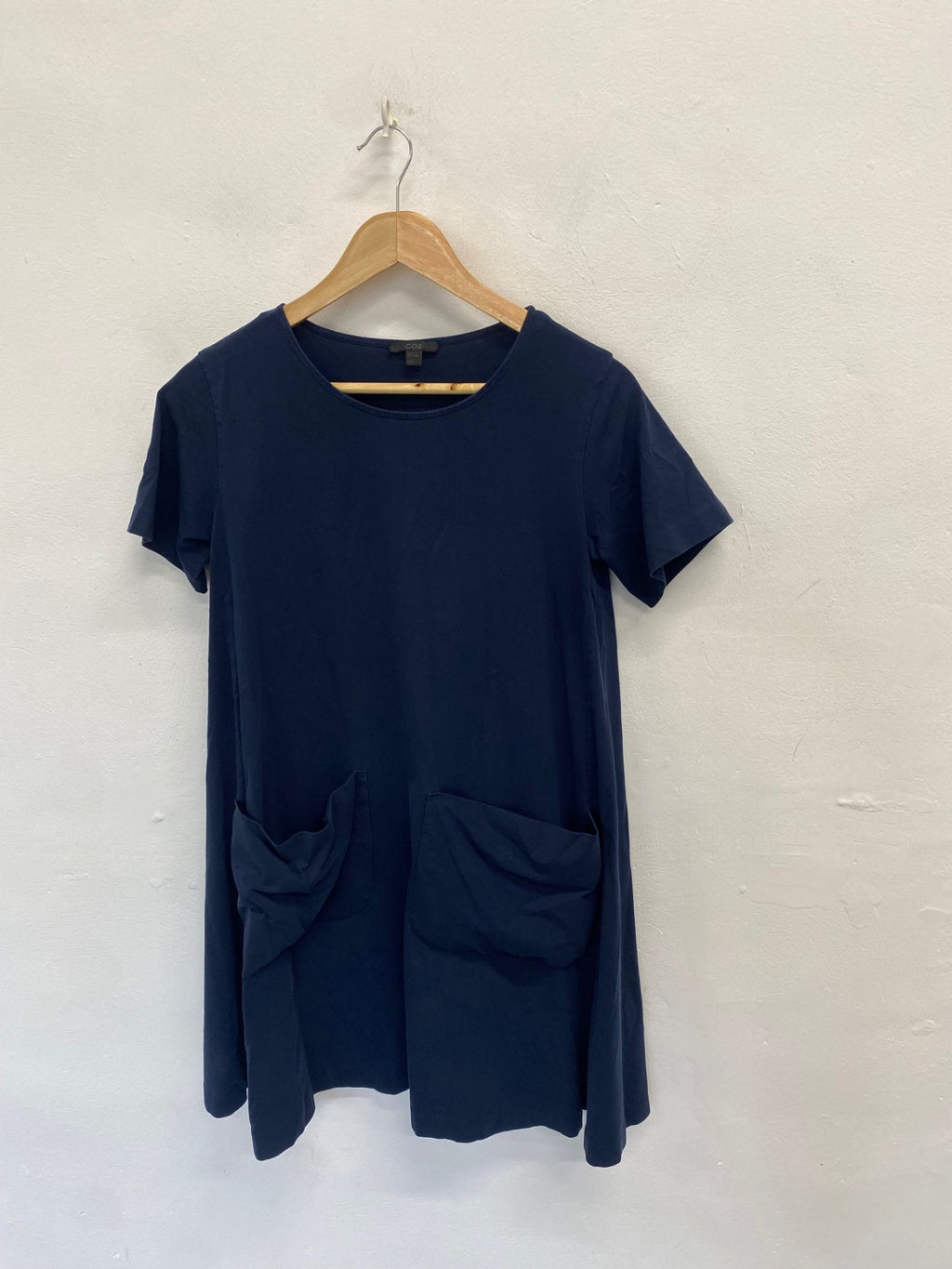 Stunning COS Midi Dress Uk 8 Navy pocket oversized CT551