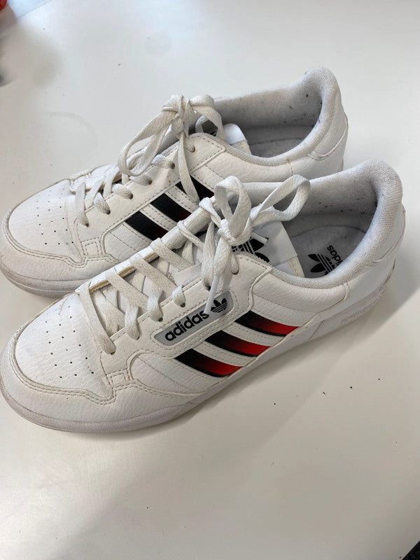 Fabulous adidas contiental 80 white red stripe trainers UK 5.5 NC001
