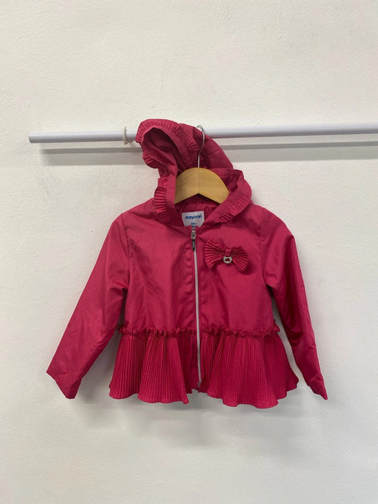 Mayoral Adorable Hot Pink Ruffle Windbreaker 24 Months KM004
