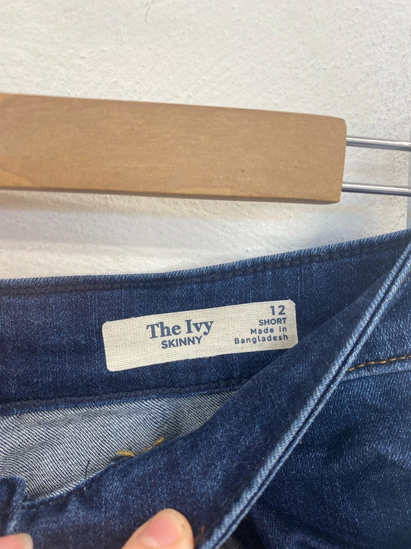 M&S Stylish The Ivy Navy Skinny Jeans UK 12 AO001