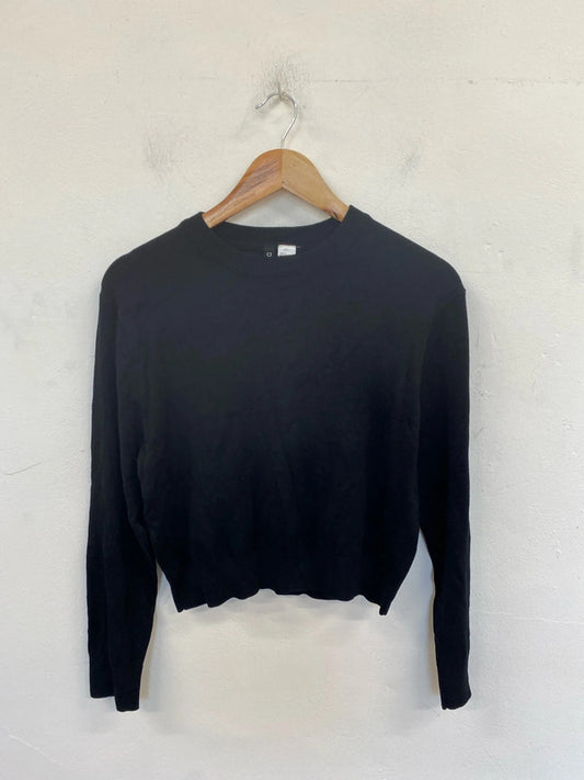 H&M Stylish Black Knit Top Size S LK009