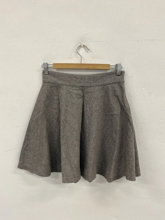 French Connection Preppy Grey Skater Skirt UK 10 AG006