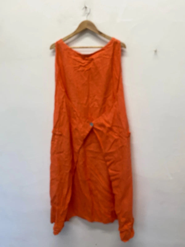 Fabulous Vera Tucci coral linen Midaxi tunic dress LW005