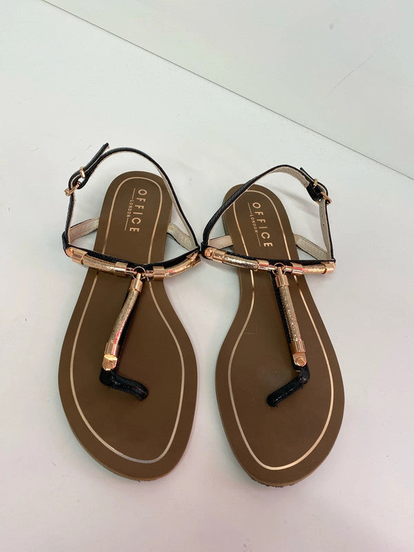 Fabulous Office London black & gold occasion party sandal Uk8 EUR 41 IM001