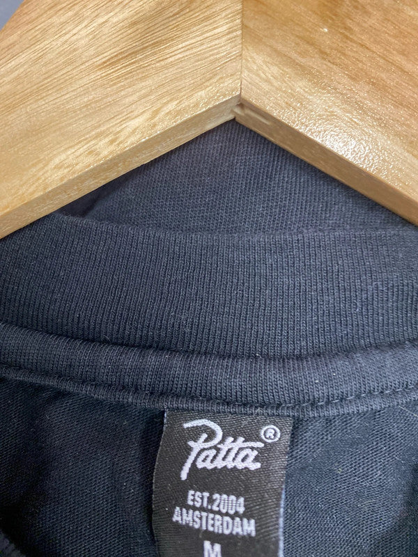 Great Men’s Basic Patta black T shirt UkM cotton LL003