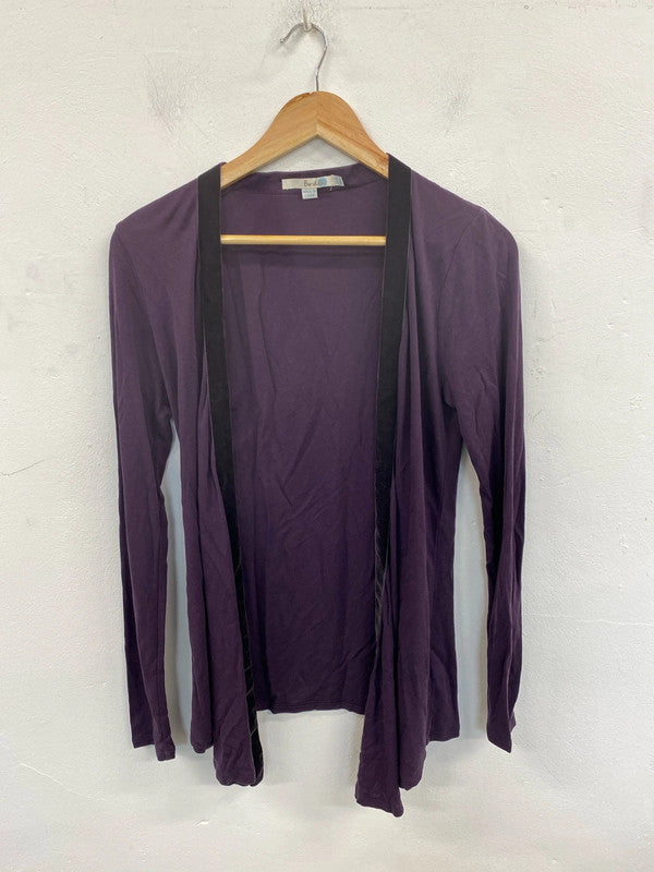 Boden Fabulous Purple Velvet Accent Cardigan UK 10 MM005