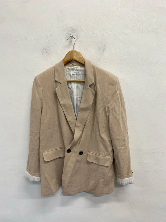 Lovely papaya beige linen blazer UK 12 AO001