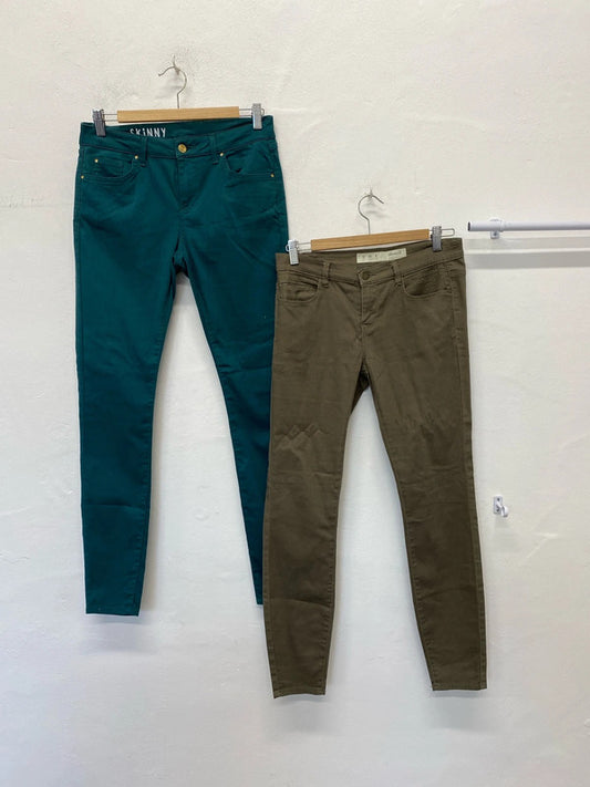 Fabulous duo of Green skinny jeans Uk12L M&S #11 KW002