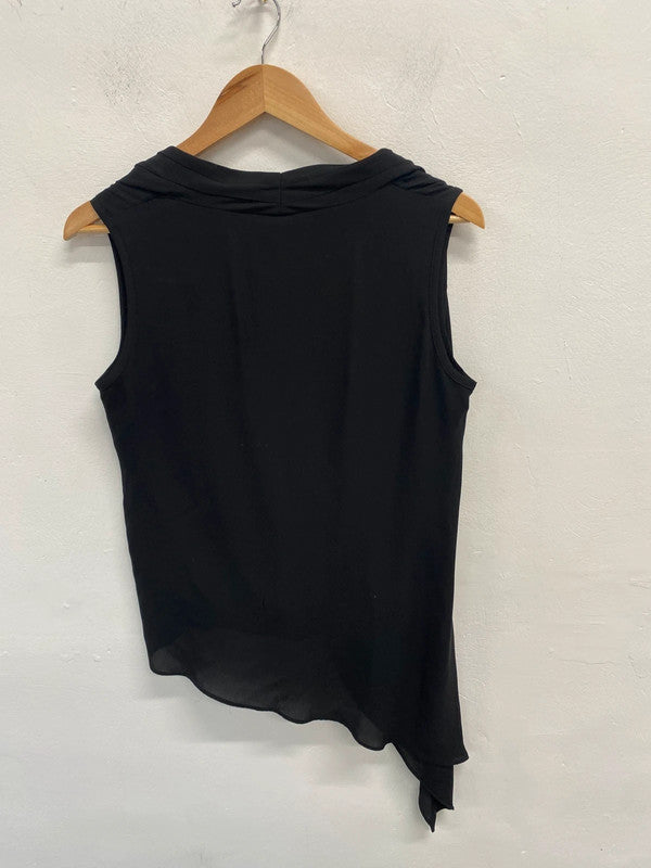 Joseph Ribkoff Draped Tunic Top Blouse UK 8 Black Asymmetric KM004