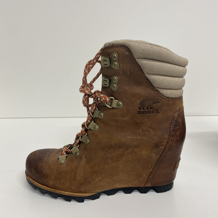 Sorel Conquest Wedge Brown Leather Boots UK 5 SD002
