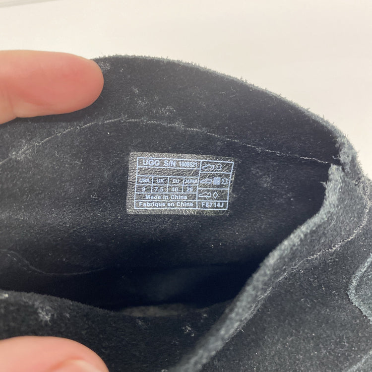 UGG Charlotte Black Suede Block Heel Ankle Boots Size UK 7.5 KD001