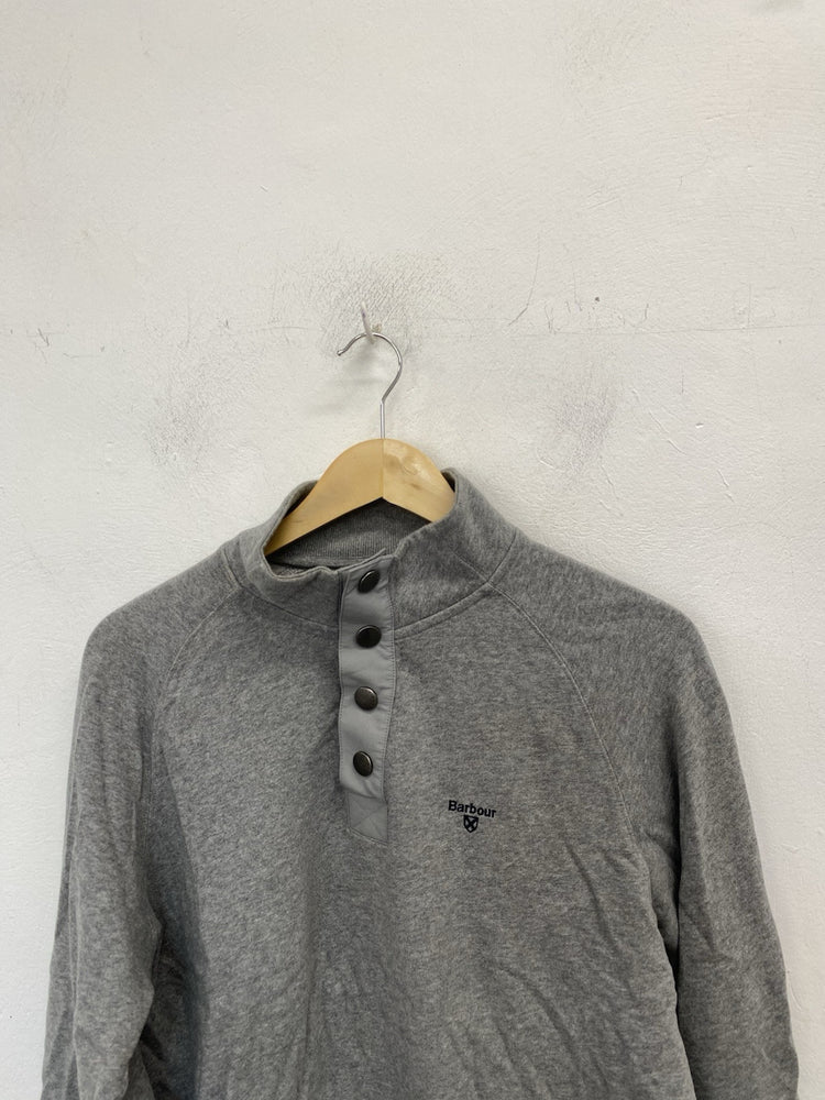 Fabulous Mens Barbour Grey High Button Neck Jumper UK M EC001