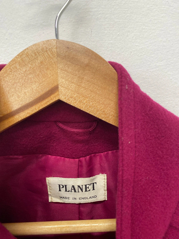 Fabulous Vintage Cerise pink wool blend vintage style coat Uk14 Planet MW001