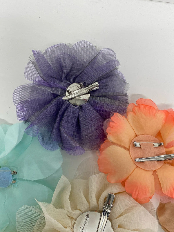 Unbranded Fabulous Colourful Flower Hair Clips & Brooches Bundle #1 AT001
