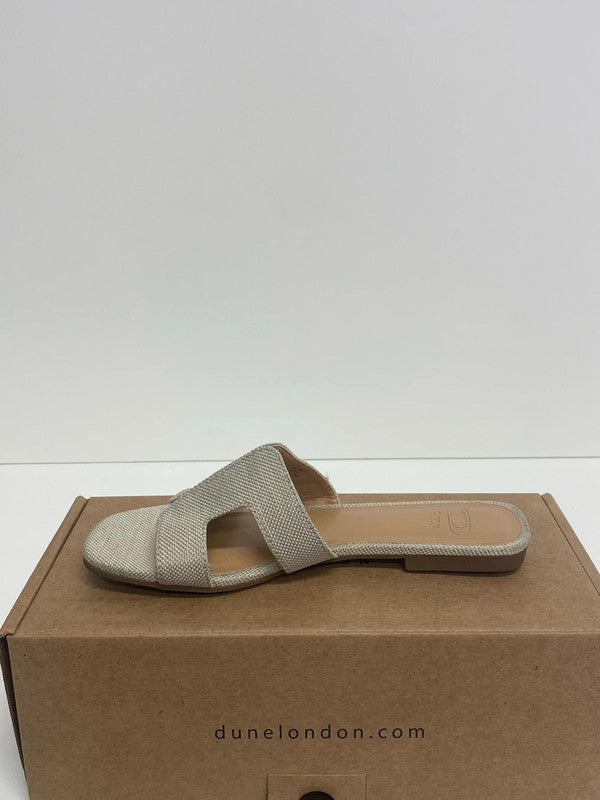 Dune London Stylish Neutral Hue Fabric Smart Slide Sandals UK 4 AE001