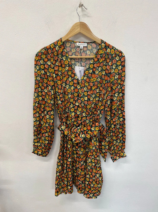 Warehouse Gorgeous Field Of Daisies Belted Mini Dress UK 8 KM004