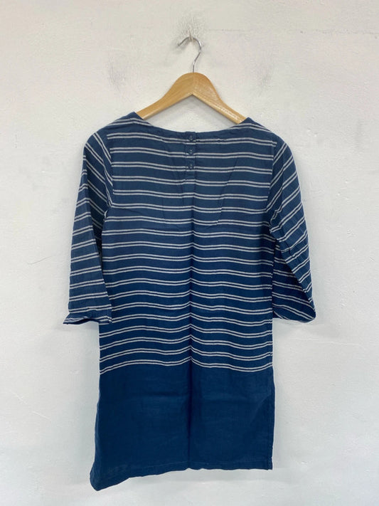 Seasalt Cornwall Chic Hendra Vean Blue Stripe Dress UK 8 MM005