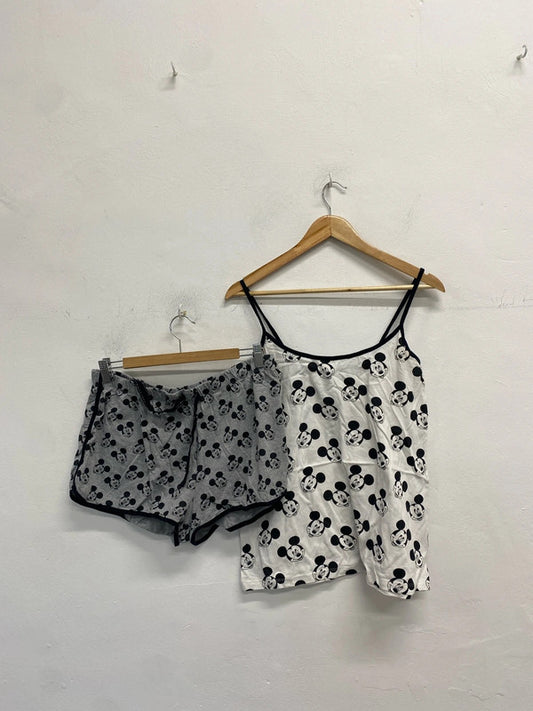 Lovely Mickey duo of pyjamas shorts and vest UK 14-16 #7 JW002