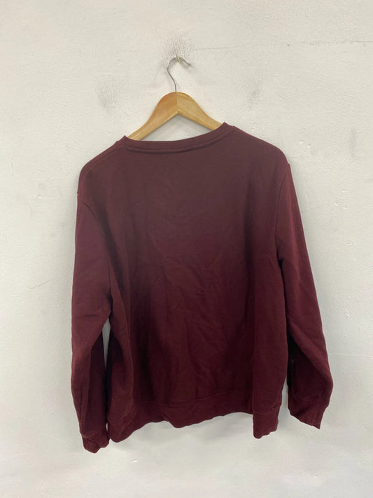 H&M X Morris & Co Elegant Burgundy Artsy Sweatshirt Size XL RG021