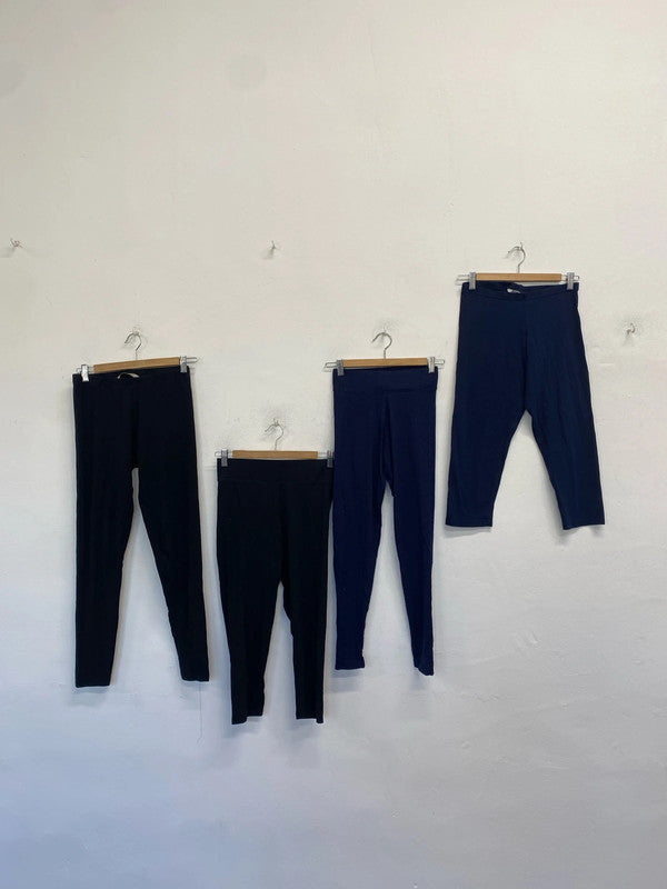 Lovely bundle of leggings black navy tu m&s uk 10-12 #57 LD003