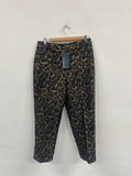 Fabulous Sosandar jacquard tapered Pants UK12 Black and Gold KC528