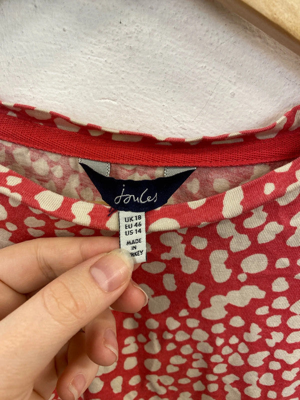 Joules Stylish Red & Cream Speckle Blouse UK 18 KN002