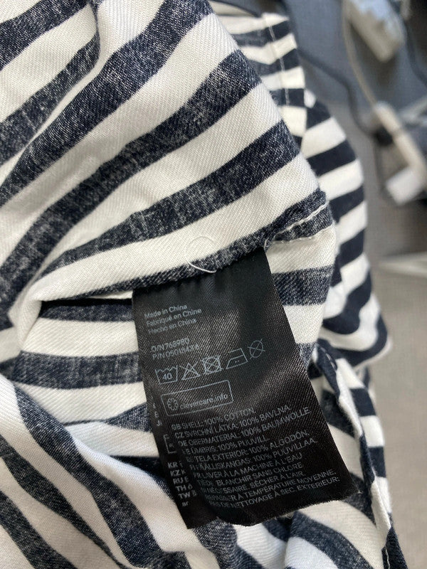 Stunning H&M ivory black stripe shirt UK S LD001