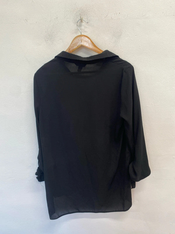 Lovely new look lightweight black blouse UK 14 PJ001