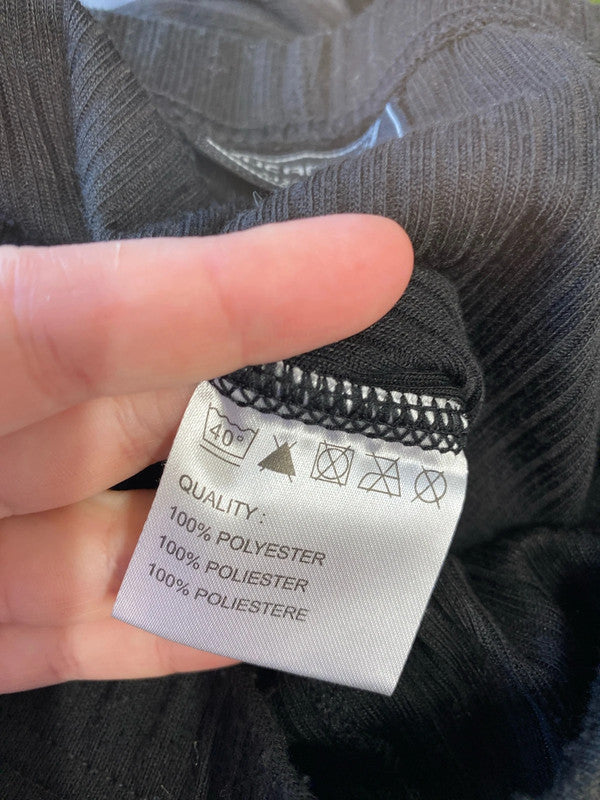 Rucanor Stylish Black Ribbed Lounge Co-ord Size M AE001