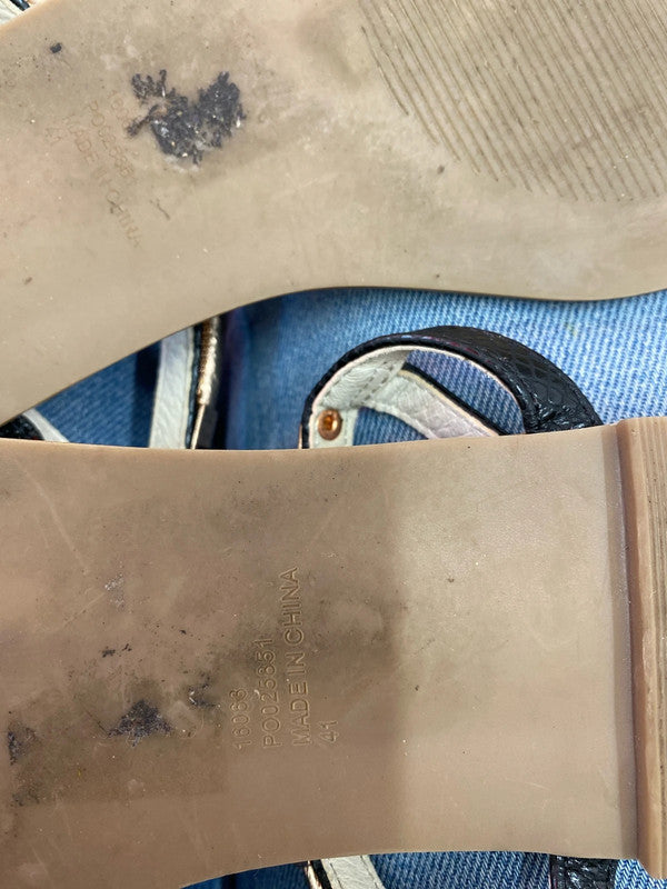 Fabulous Office London black & gold occasion party sandal Uk8 EUR 41 IM001